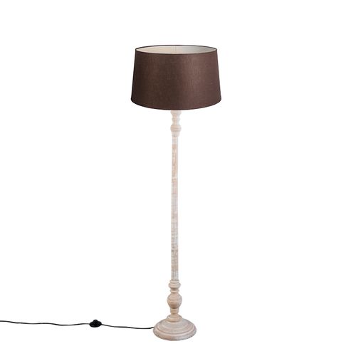 Lampadaire Avec Abat-jour En Lin Marron 45 Cm - Classico