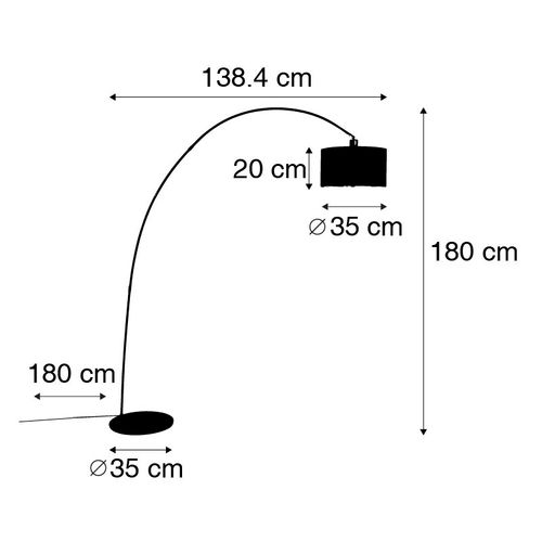 Lampe à Arc Moderne Noire - Vinossa