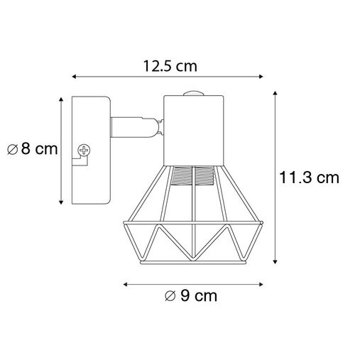 Spot Art Déco Noir Orientable Et Inclinable - Mosh