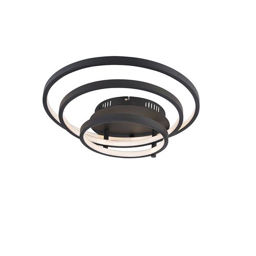 Plafonnier Moderne Noir Avec LED Et Variateur - Rondas