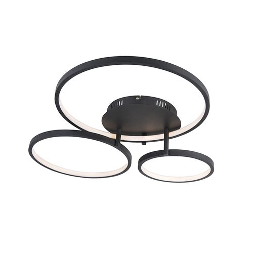 Plafonnier Moderne Noir Avec LED Et Variateur - Rondas