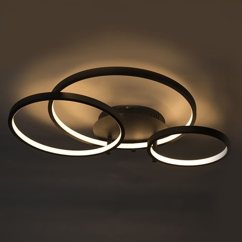 Plafonnier Moderne Noir Avec LED Et Variateur - Rondas