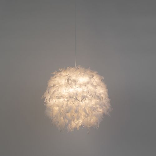 Lampe Suspendue Country Blanc - Plume
