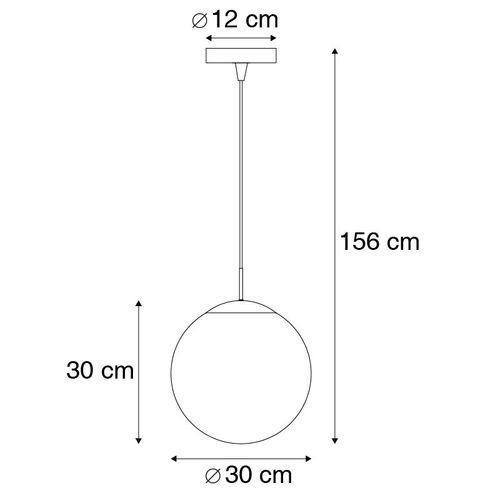 Suspension Moderne En Laiton Avec Verre Fumé 30 Cm - Ball