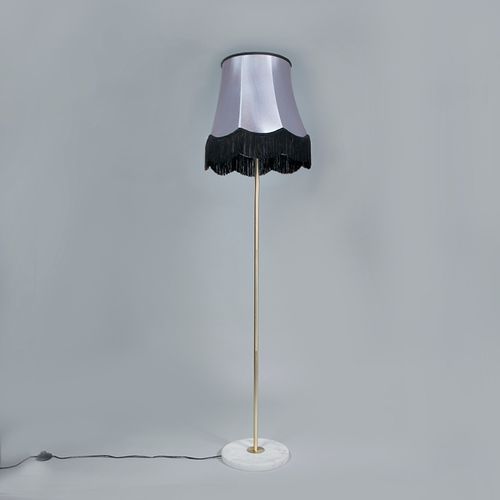 Lampadaire En Laiton Avec Abat-jour Granny B Noir-gris 45 Cm - Kaso