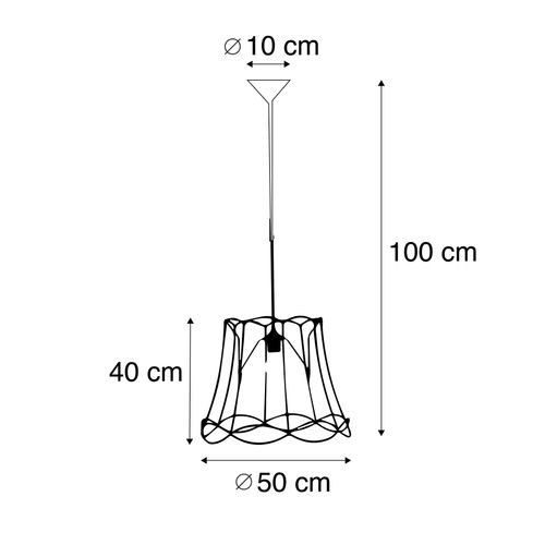 Lot De 2 Lampes Suspendues Rétro Noir 50 Cm - Granny Frame