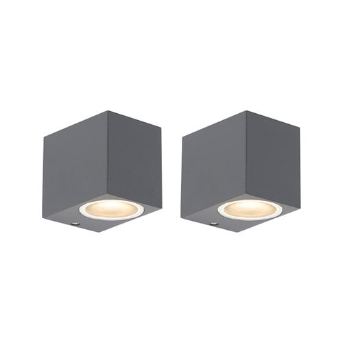 Lot De 2 Appliques Modernes Anthracite Ip44 - Baleno I.