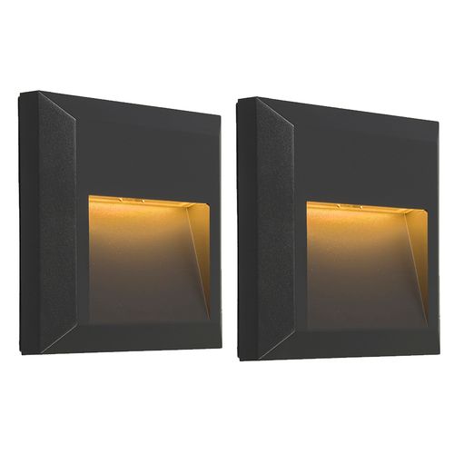 Lot De 2 Appliques Modernes Gris Foncé Avec LED - Gem 2