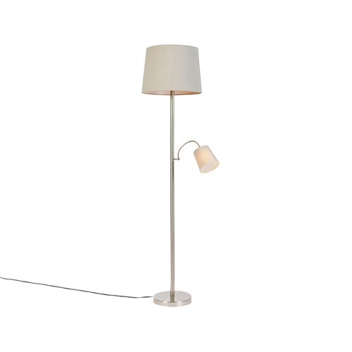 Lampadaire En Acier Classique Avec Abat-jour Gris Et Lumière De Lecture - Retro