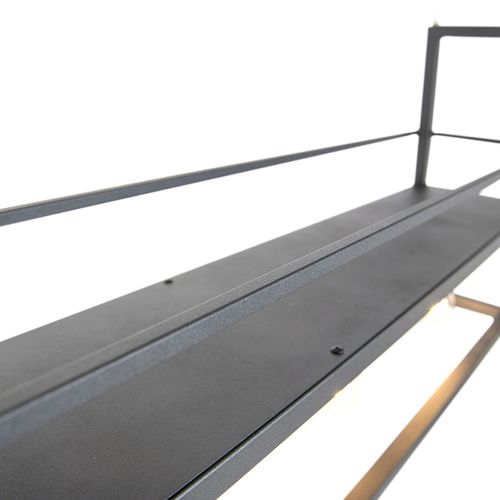 Suspension Noire Avec Étagère 4 Lumières - Cage Rack