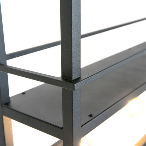 Suspension Noire Avec Étagère 4 Lumières - Cage Rack