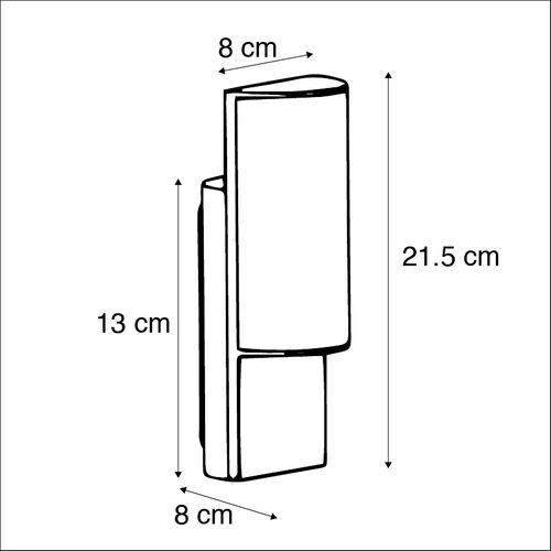 Lampe Extérieure Moderne Gris Foncé Incl. LED - Harry