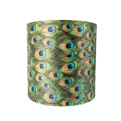 Abat-jour En Velours Paon Design 40/40/40 Avec Intérieur Doré