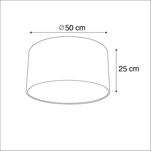 Abat-jour Velours Paon Design 50/50/25 Avec Intérieur Doré