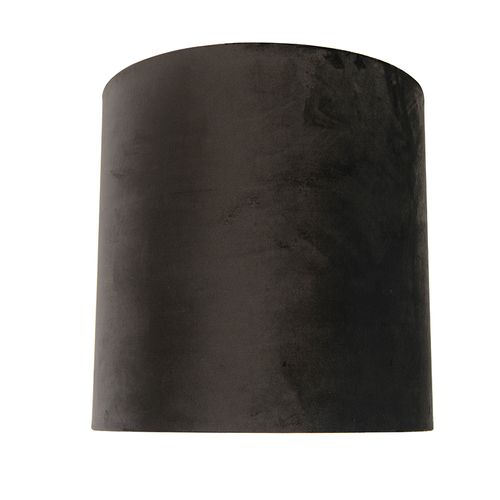 Abat-jour En Velours Noir 40/40/40 Avec Intérieur Doré
