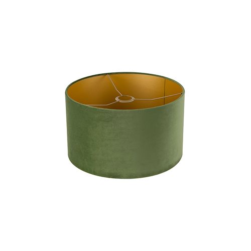 Abat-jour Velours Vert 35/35/20 Avec Intérieur Doré