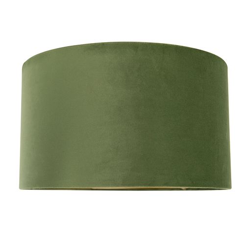 Abat-jour Velours Vert 35/35/20 Avec Intérieur Doré