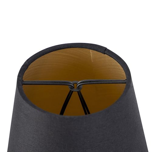 Abat-jour Noir 12 Cm Rond Avec Intérieur Doré