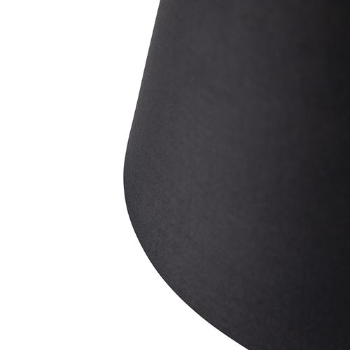 Abat-jour En Coton Noir 25/20/16 Avec Intérieur Doré