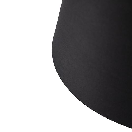 Abat-jour En Coton Noir 32/25/18 Avec Intérieur Doré