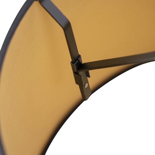 Abat-jour En Coton Noir 35/30/20 Avec Intérieur Doré