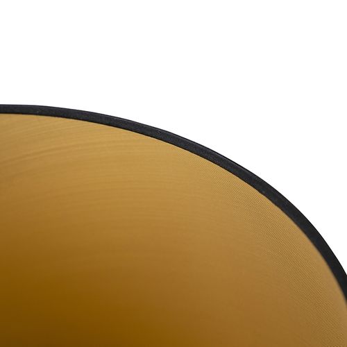 Abat-jour En Coton Noir 35/30/20 Avec Intérieur Doré