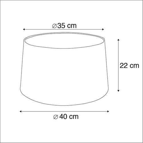 Abat-jour En Coton Noir 40/35/22 Avec Intérieur Doré