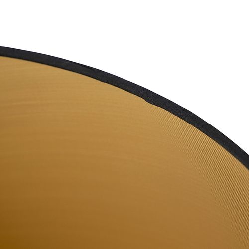 Abat-jour En Coton Noir 40/35/22 Avec Intérieur Doré