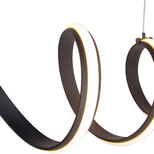 Suspension Design Noire à Intensité Variable Avec LED Large - Twisted