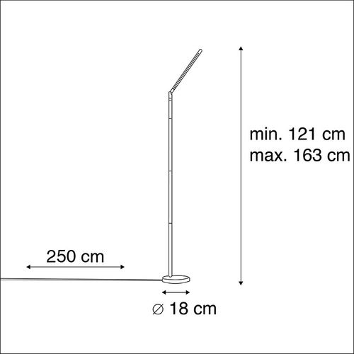 Lampadaire Moderne Noir Avec LED Et Variateur Tactile - Berdien