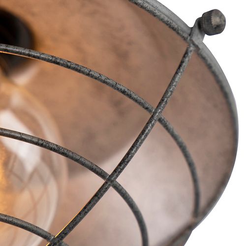 Plafonnier Industriel Argent Antique 25,5 Cm - Course