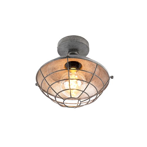 Plafonnier Industriel Argent Antique 25,5 Cm - Course