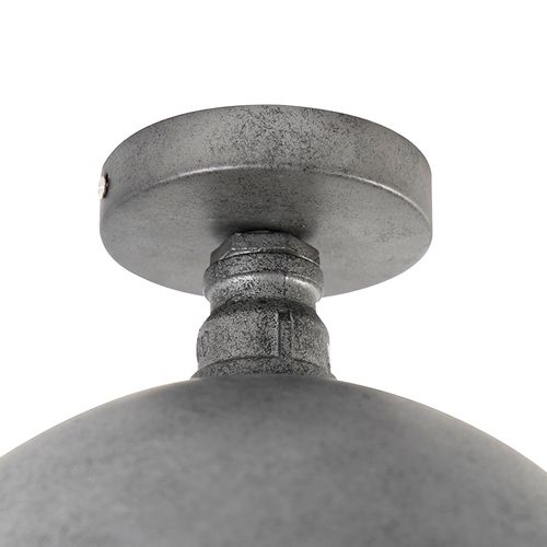 Plafonnier Industriel Argent Antique 25,5 Cm - Course