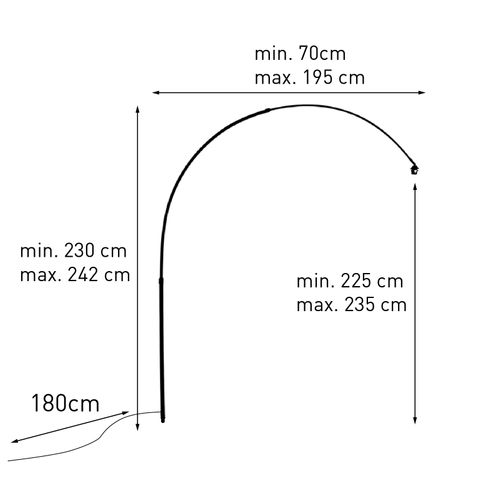 Arc Pour Lampe à Arc XXL Noir
