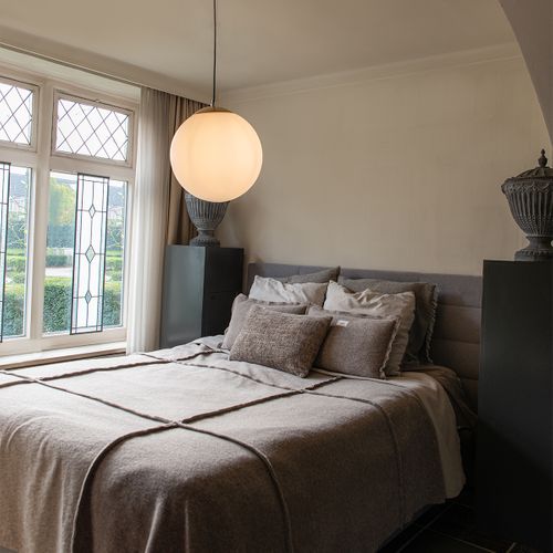 Lampe à Suspension Scandinave Verre Opale 40 Cm - Ball 40