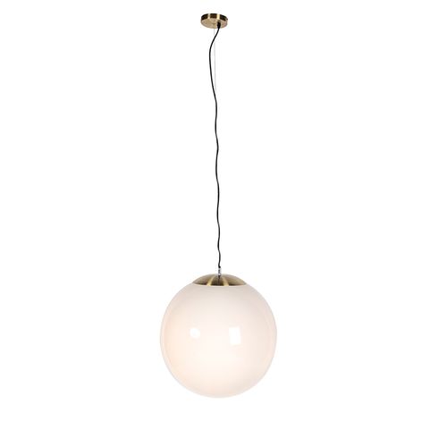 Suspension Scandinave Verre Opale 50 Cm - Ball 50