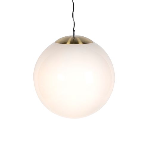 Suspension Scandinave Verre Opale 50 Cm - Ball 50