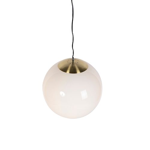 Suspension Scandinave Verre Opale 50 Cm - Ball 50