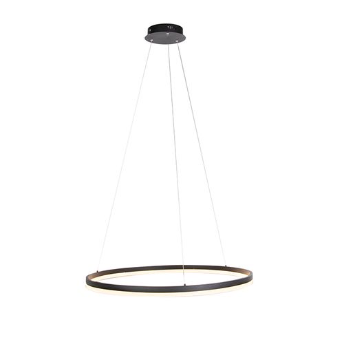 Suspension Design Anneau Noir 80cm Avec LED Et Gradateur - Anello