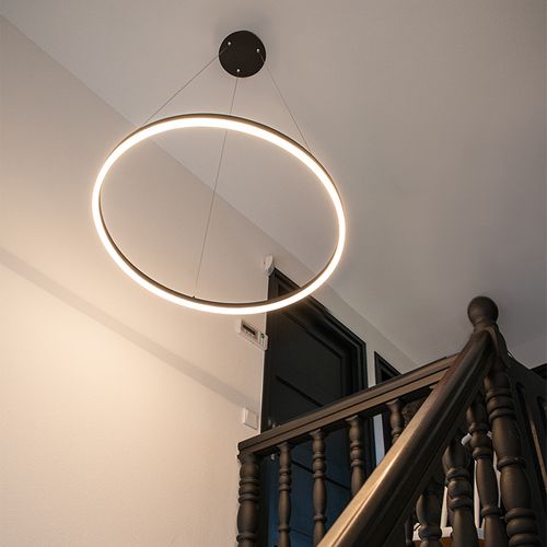 Suspension Design Anneau Noir 80cm Avec LED Et Gradateur - Anello