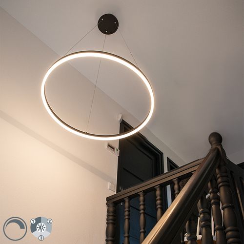 Suspension Design Anneau Noir 80cm Avec LED Et Gradateur - Anello
