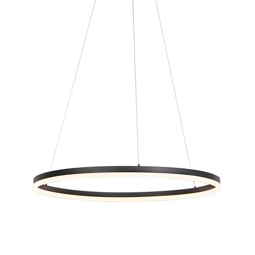 Suspension Design Anneau Noir 80cm Avec LED Et Gradateur - Anello