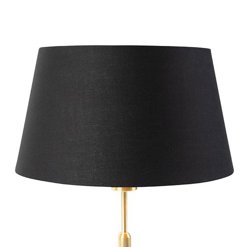 Lampe De Table Or / Laiton Avec Abat-jour Noir Avec Or 32 Cm - Parte
