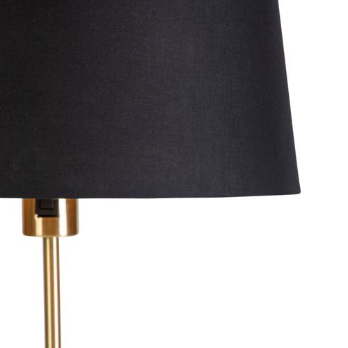Lampadaire Or / Laiton Avec Abat-jour Noir 35 Cm Réglable - Parte
