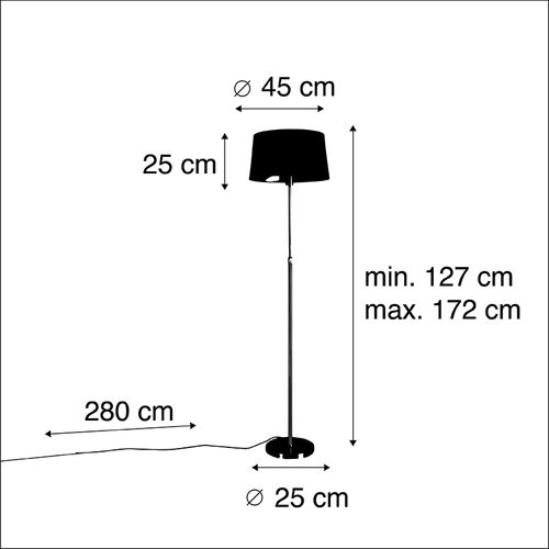 Lampadaire Or / Laiton Avec Abat-jour Noir Réglable 45 Cm - Parte