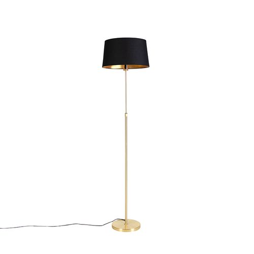 Lampadaire Or / Laiton Avec Abat-jour Noir Réglable 45 Cm - Parte