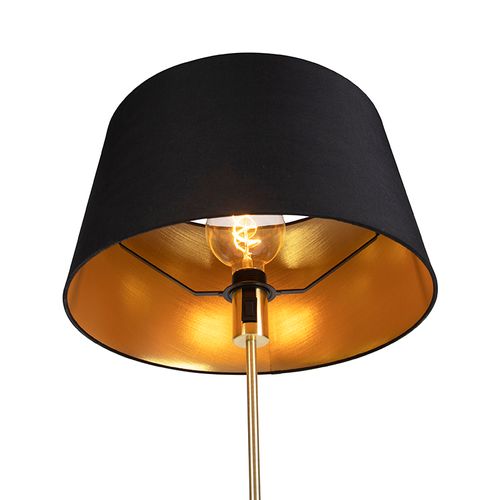 Lampadaire Or / Laiton Avec Abat-jour Noir Réglable 45 Cm - Parte