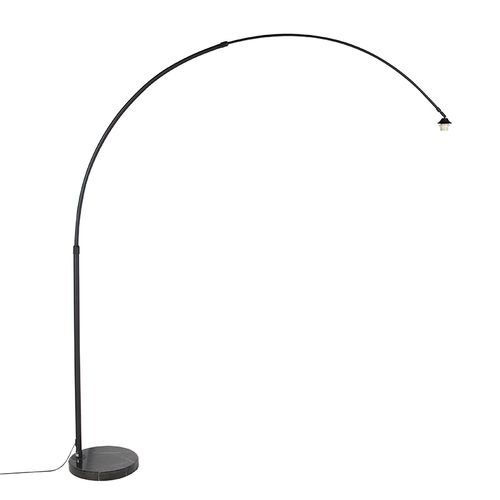 Lampadaire à Arc Moderne Noir Avec Base En Marbre - XXL