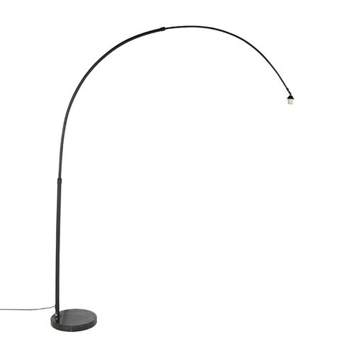 Lampadaire à Arc Moderne Noir Avec Base En Marbre - XXL