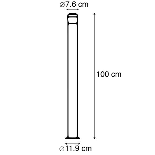 Lampe D'extérieur Moderne Noire 100 Cm Ip44 Avec LED - Roxy